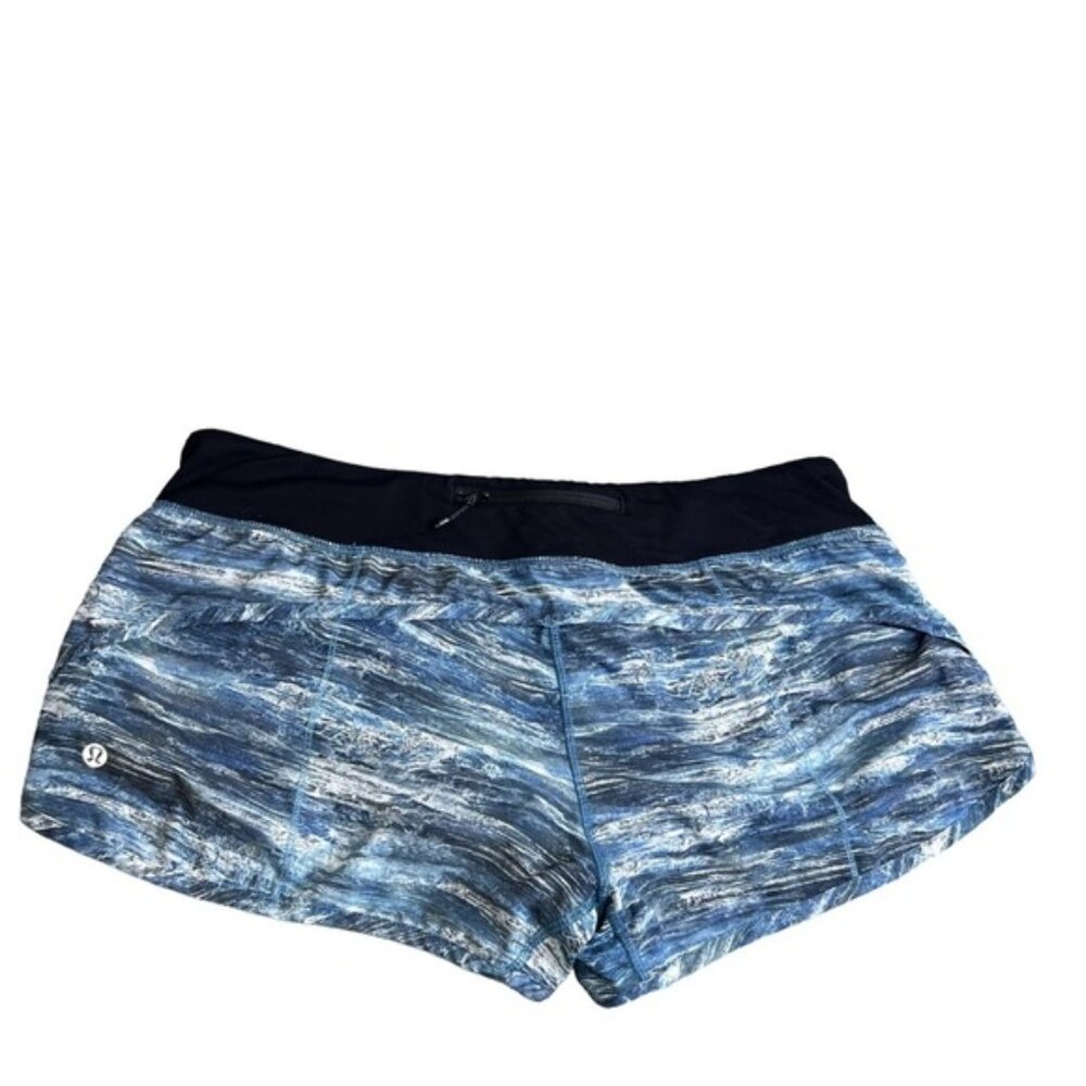 Lululemon Speed Short (4-way Stretch 2.5 ) Aerial Drift Multi Black Size 10 - Picture 5 of 15